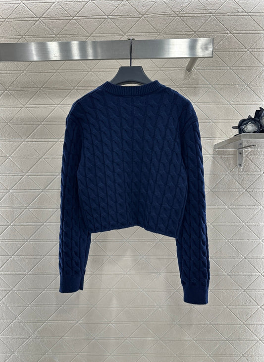 Cable-knit pullover sweater