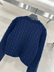Cable-knit pullover sweater