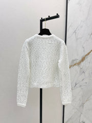 Exquisite sequined short cardigan