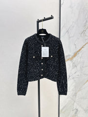 Exquisite sequined short cardigan