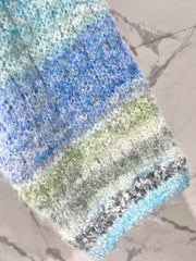 Gradient Stripe Mohair V-Neck Knit Cardigan