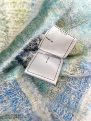 Gradient Stripe Mohair V-Neck Knit Cardigan