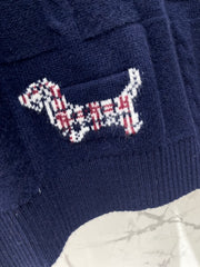 Jacquard Embroidered Puppy Crew Neck Sweater