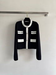 Cropped knit cardigan