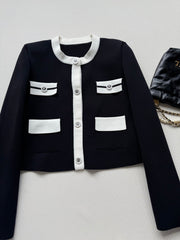 Cropped knit cardigan