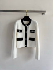 Cropped knit cardigan