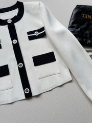Cropped knit cardigan