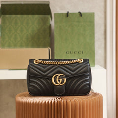 black Small GG Marmont 2.0 Shoulder Bag