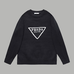 Black Triangle Letter Sweater