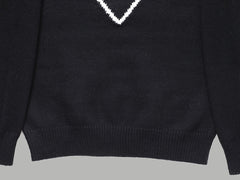 Black Triangle Letter Sweater