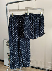 Acetate wide-leg pants