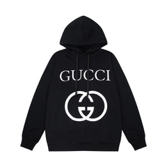 Classic style hooded sweatshirt with oversized interlocking G print