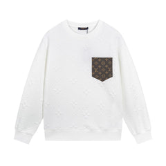 The master personally designed a new fashion brand with embossed monogram logo round neck sweatshirt