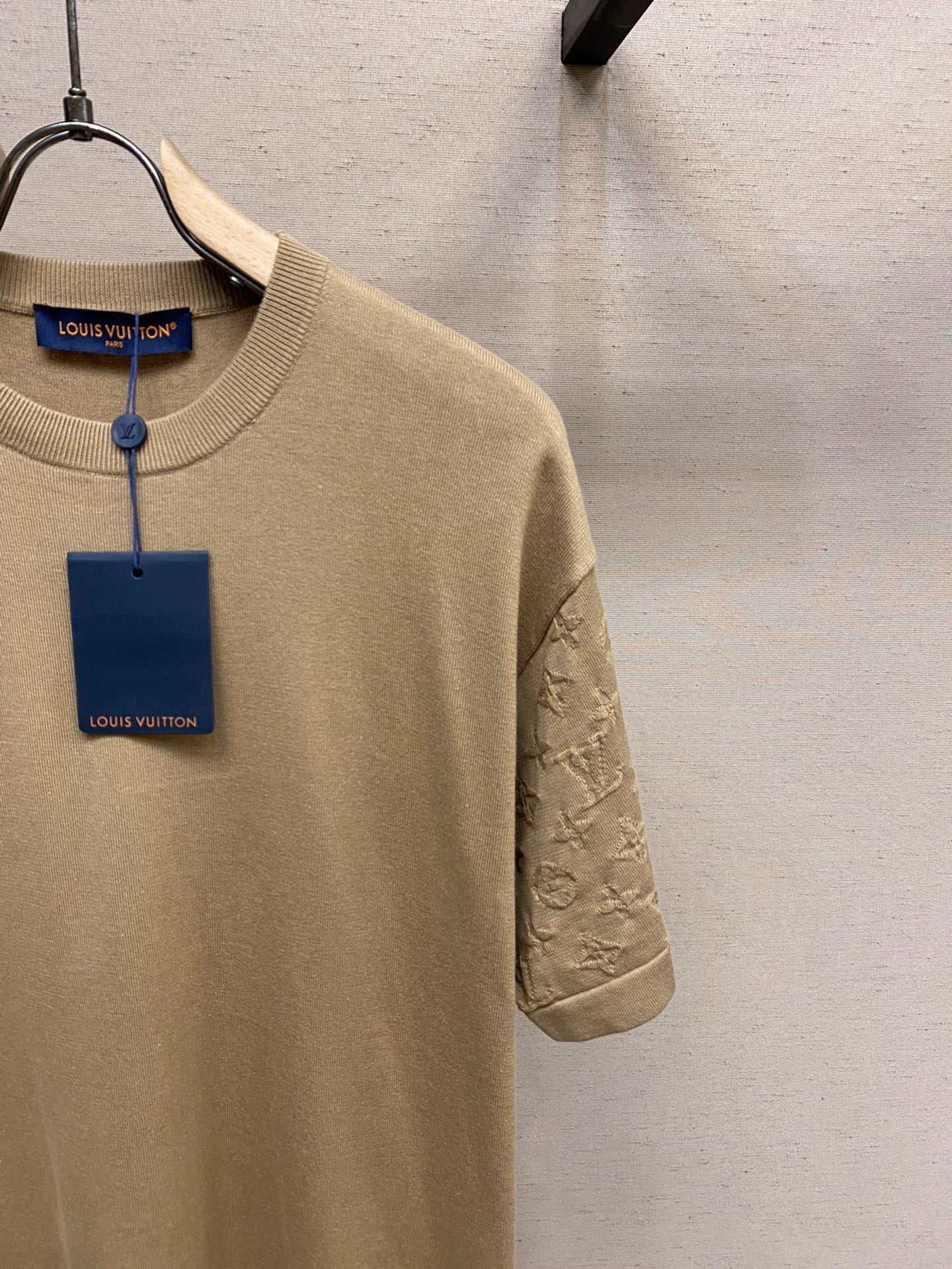 sleeve jacquard T-shirt