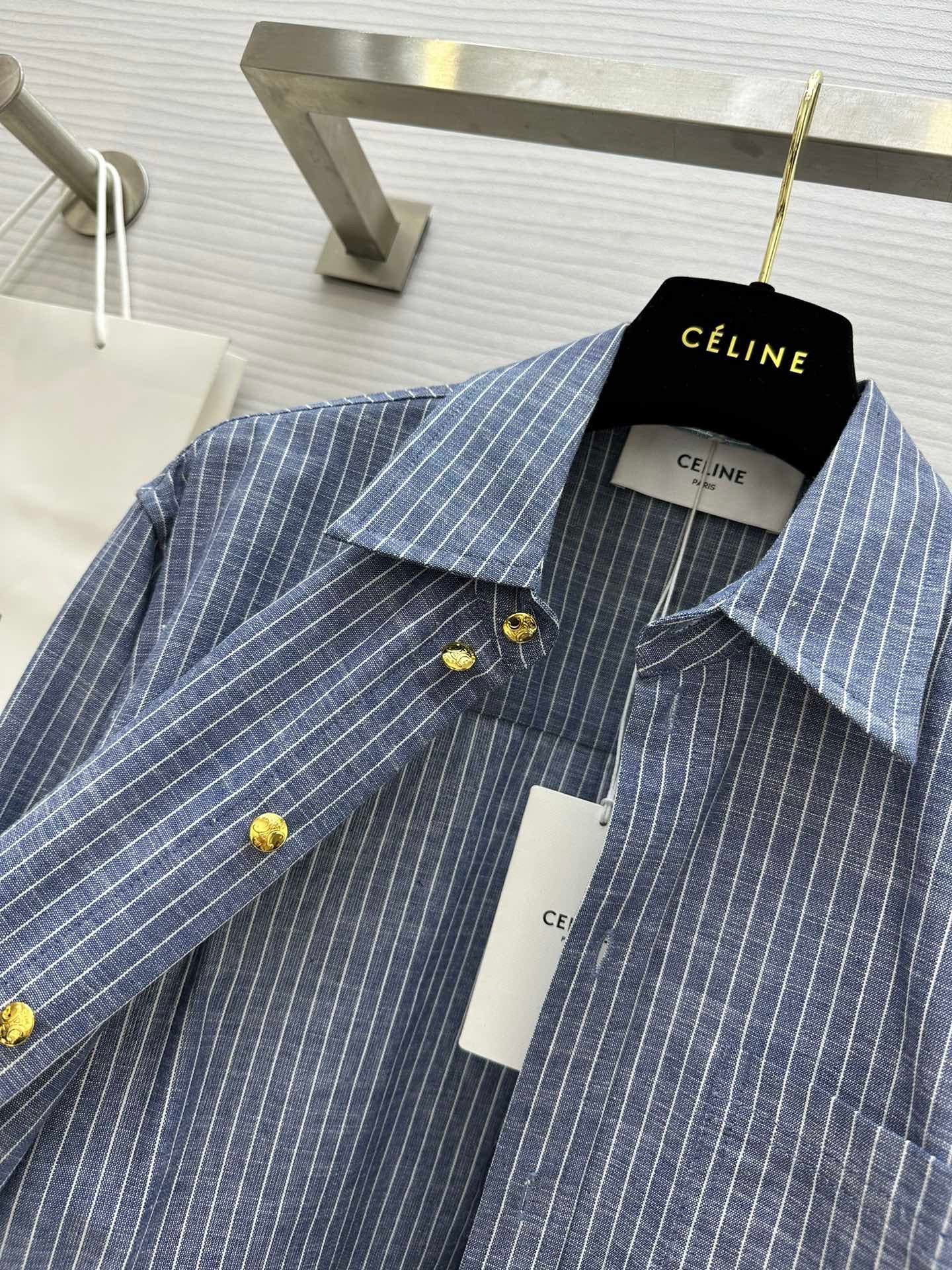 Denim cotton striped shirt