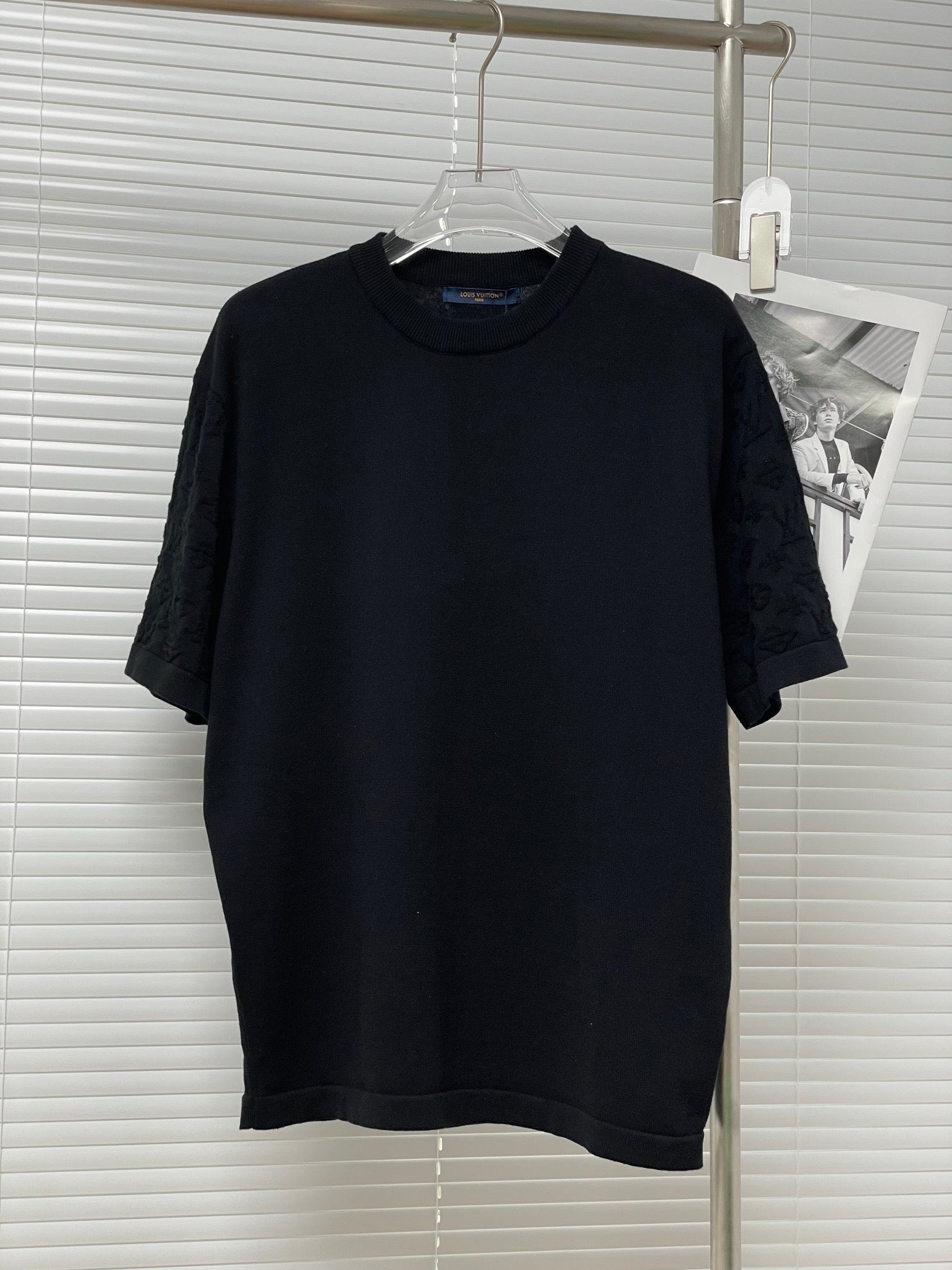 sleeve jacquard T-shirt