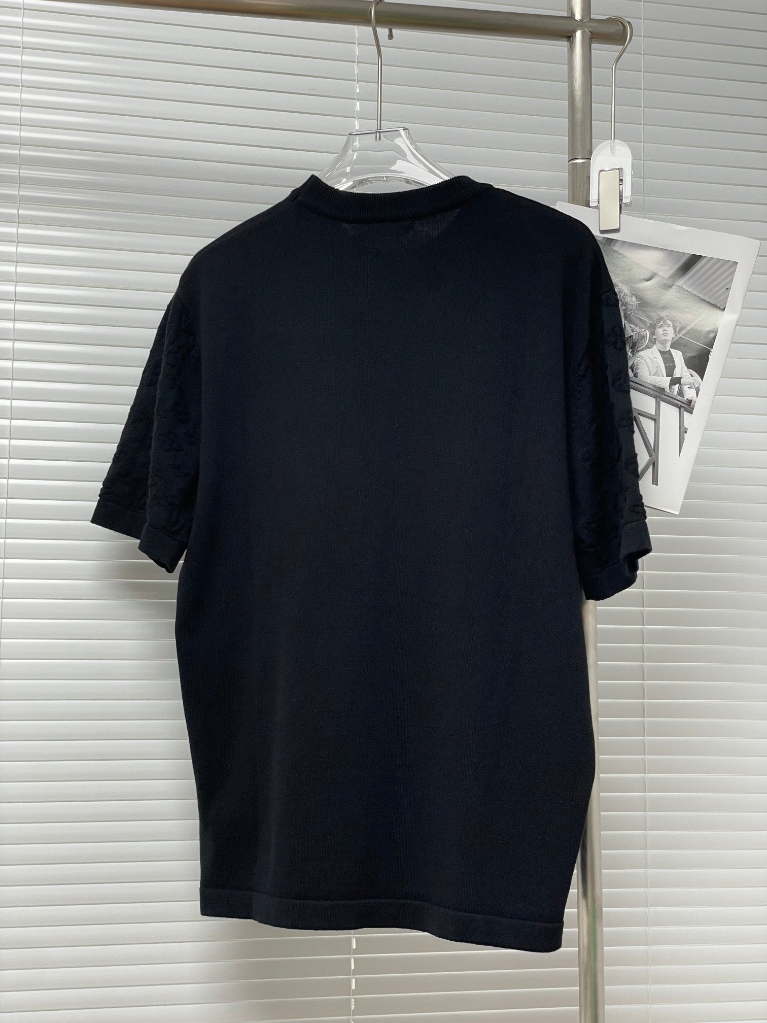 sleeve jacquard T-shirt