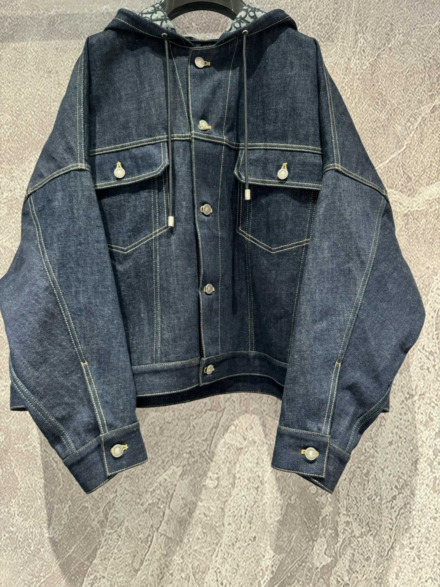 Original denim jacquard double-sided denim denim jacket