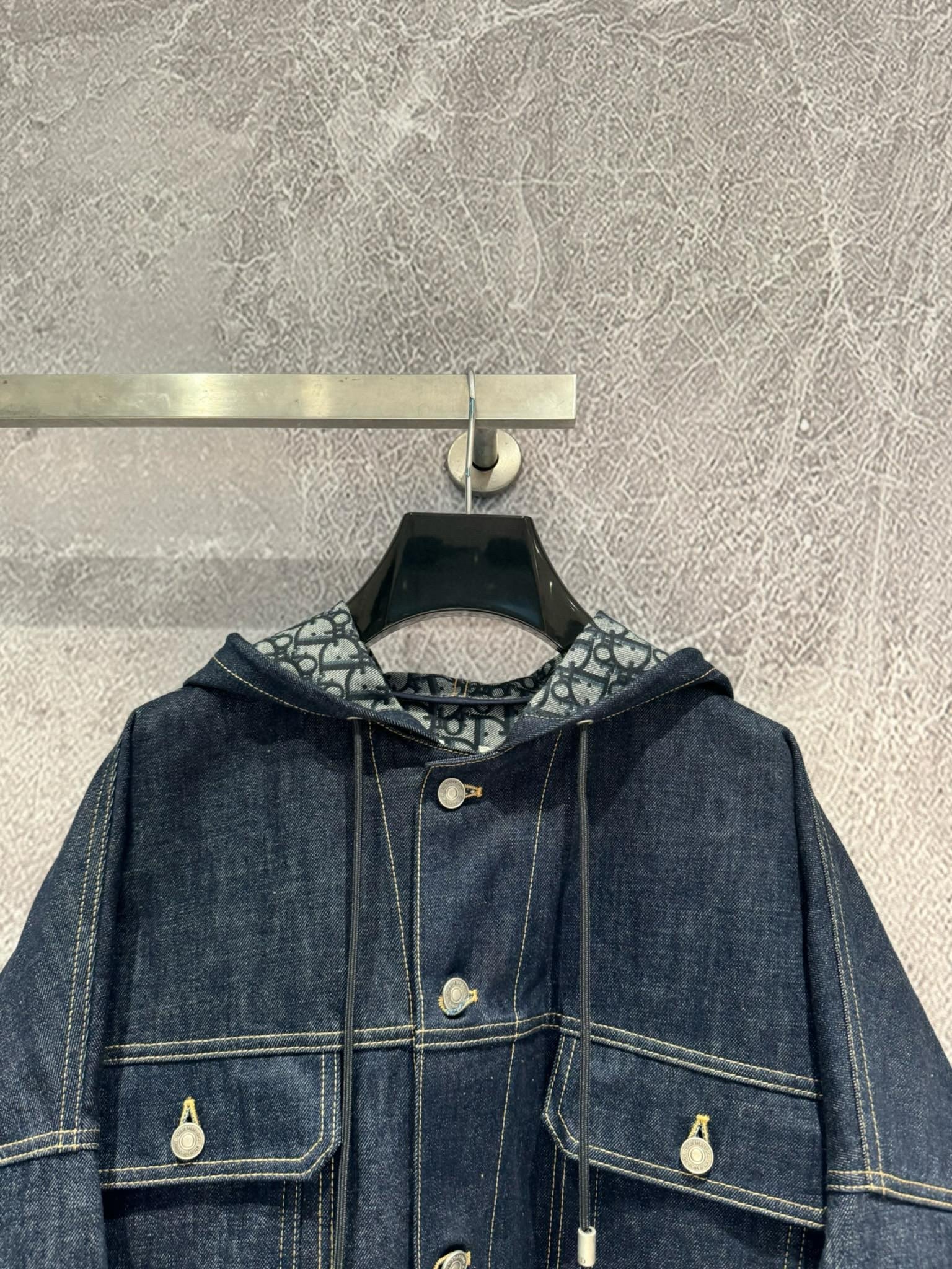 Original denim jacquard double-sided denim denim jacket