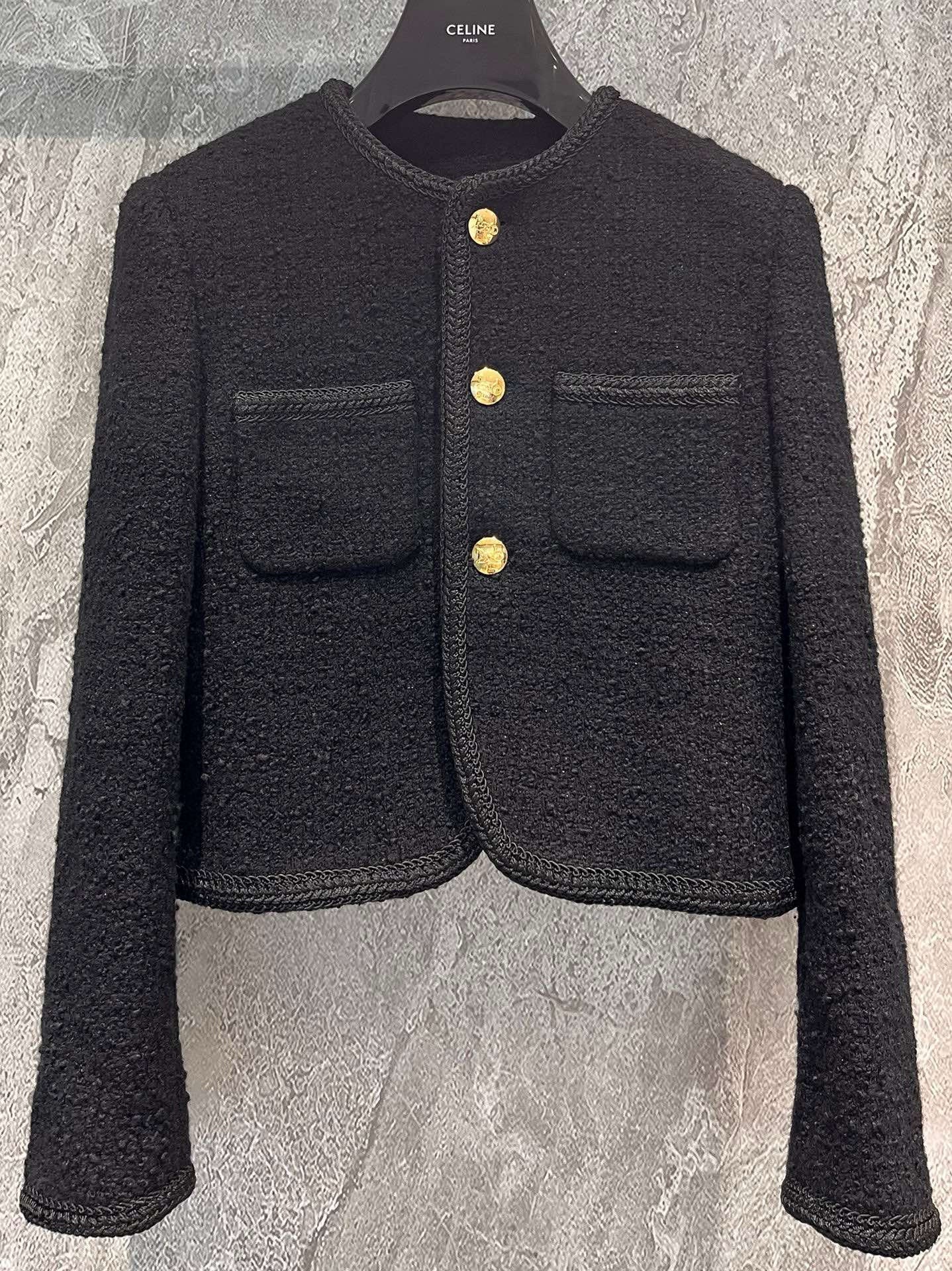 Black and gold tweed jacket