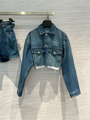 raw edge denim jacket