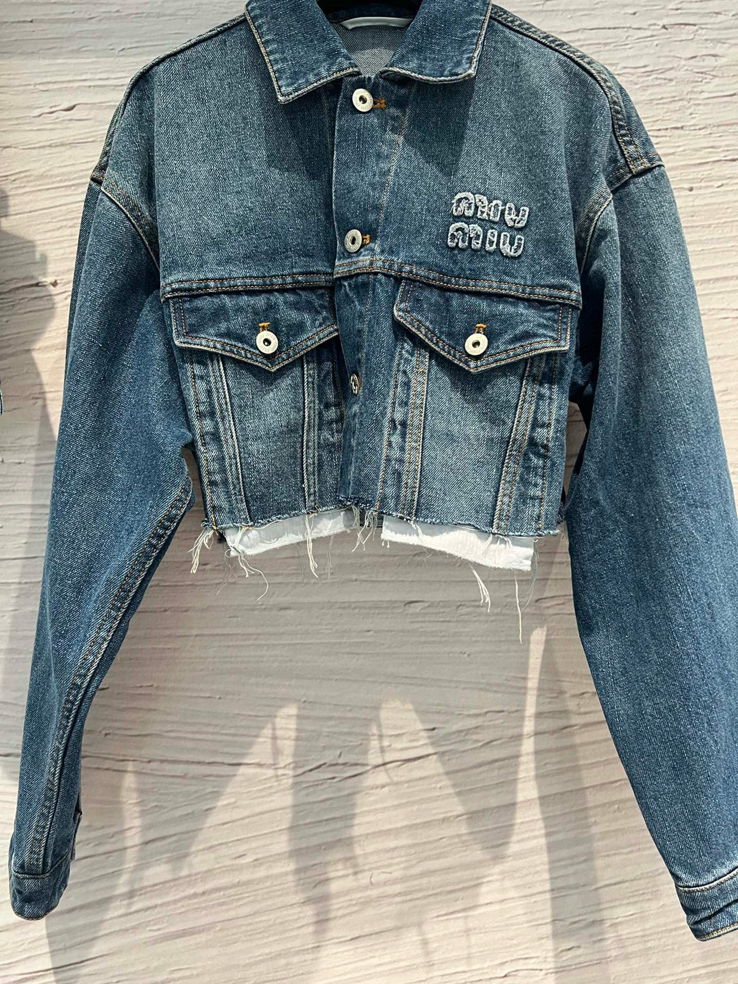 raw edge denim jacket