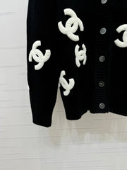 large logo cardigan sweater