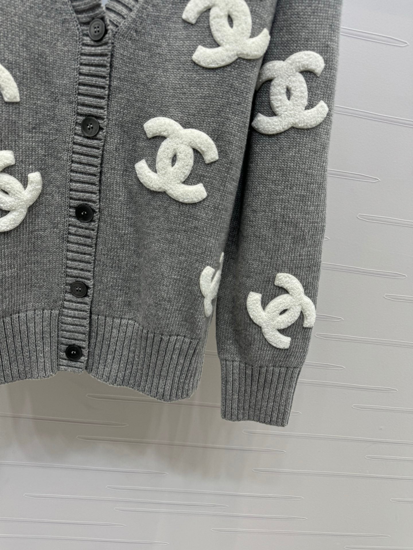 large logo cardigan sweater