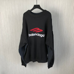 patchwork black sweatshirt