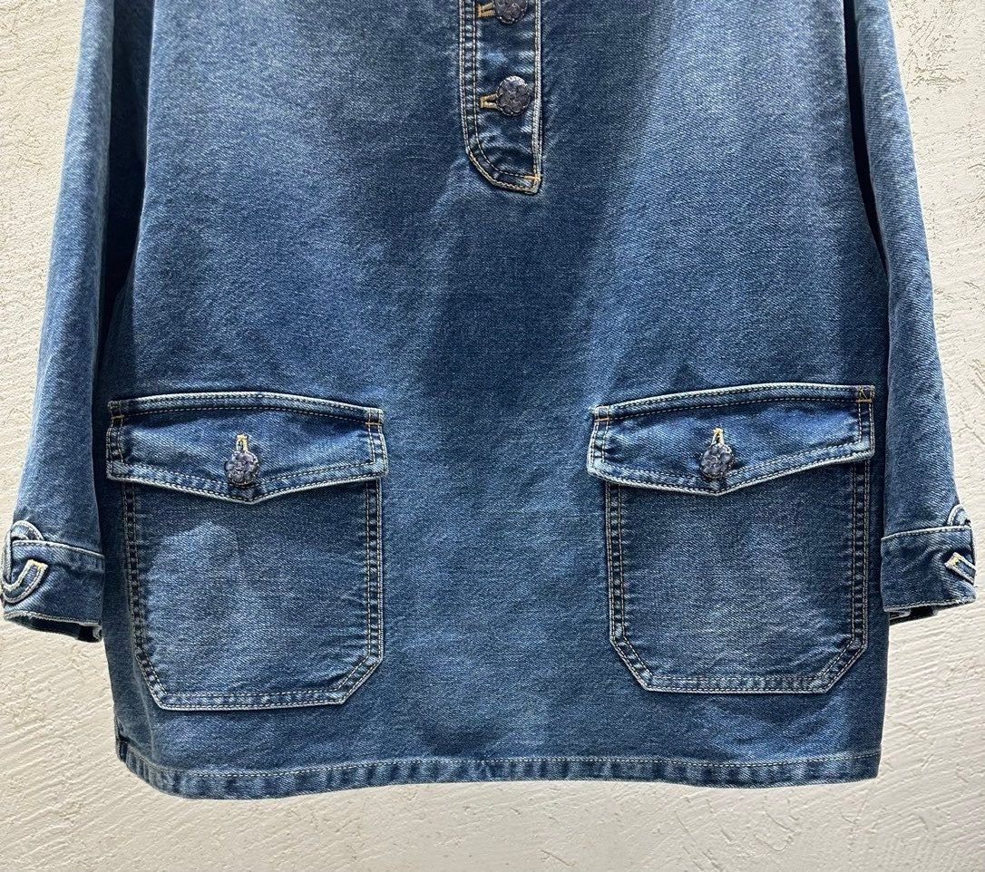 Denim babydoll shirt