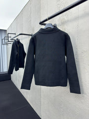 Embossed Zip Woolen Jacket