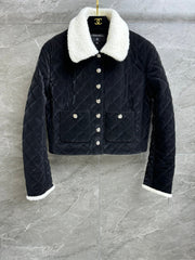 Lambswool checkered coat