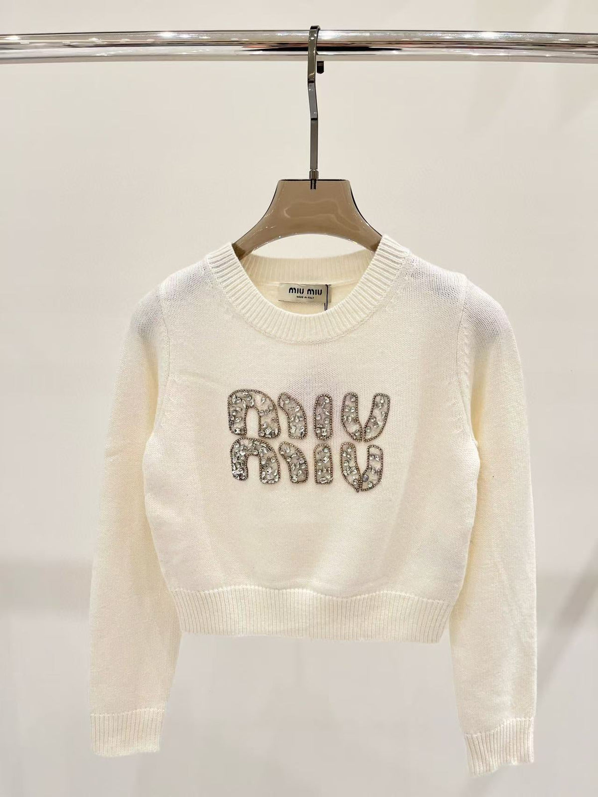 Rhinestone Lettering Sweater