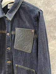 Denim with pocket leather patch + skirt