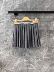 Denim with pocket leather patch + skirt