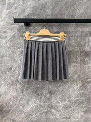 Denim with pocket leather patch + skirt