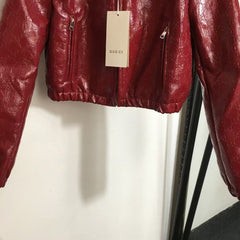 Shiny pu leather jacket