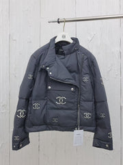 Double C hollow laminated short down jacket