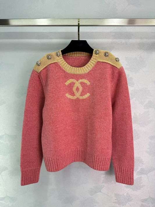 New color block embroidered sweater
