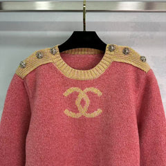 New color block embroidered sweater