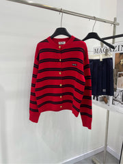 Red and black wide stripes with gold buttons