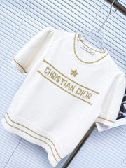 Five-pointed star knitted short sleeves