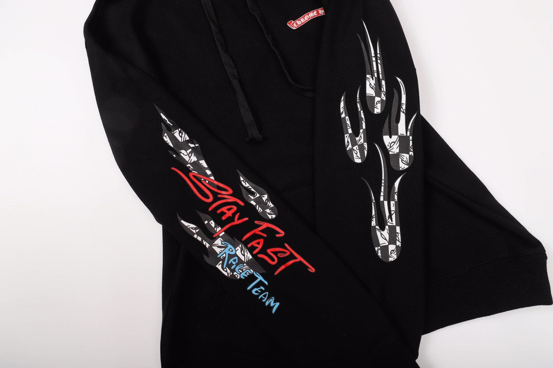 Racing Graffiti Hooded Street Fashion Loose Sweatshirt