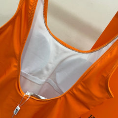 Solid color one-piece swimsuit