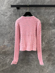 Heavy craft lace-up pollen cardigan