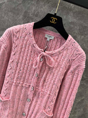 Heavy craft lace-up pollen cardigan