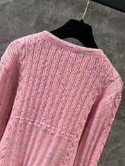 Heavy craft lace-up pollen cardigan