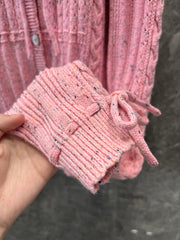 Heavy craft lace-up pollen cardigan