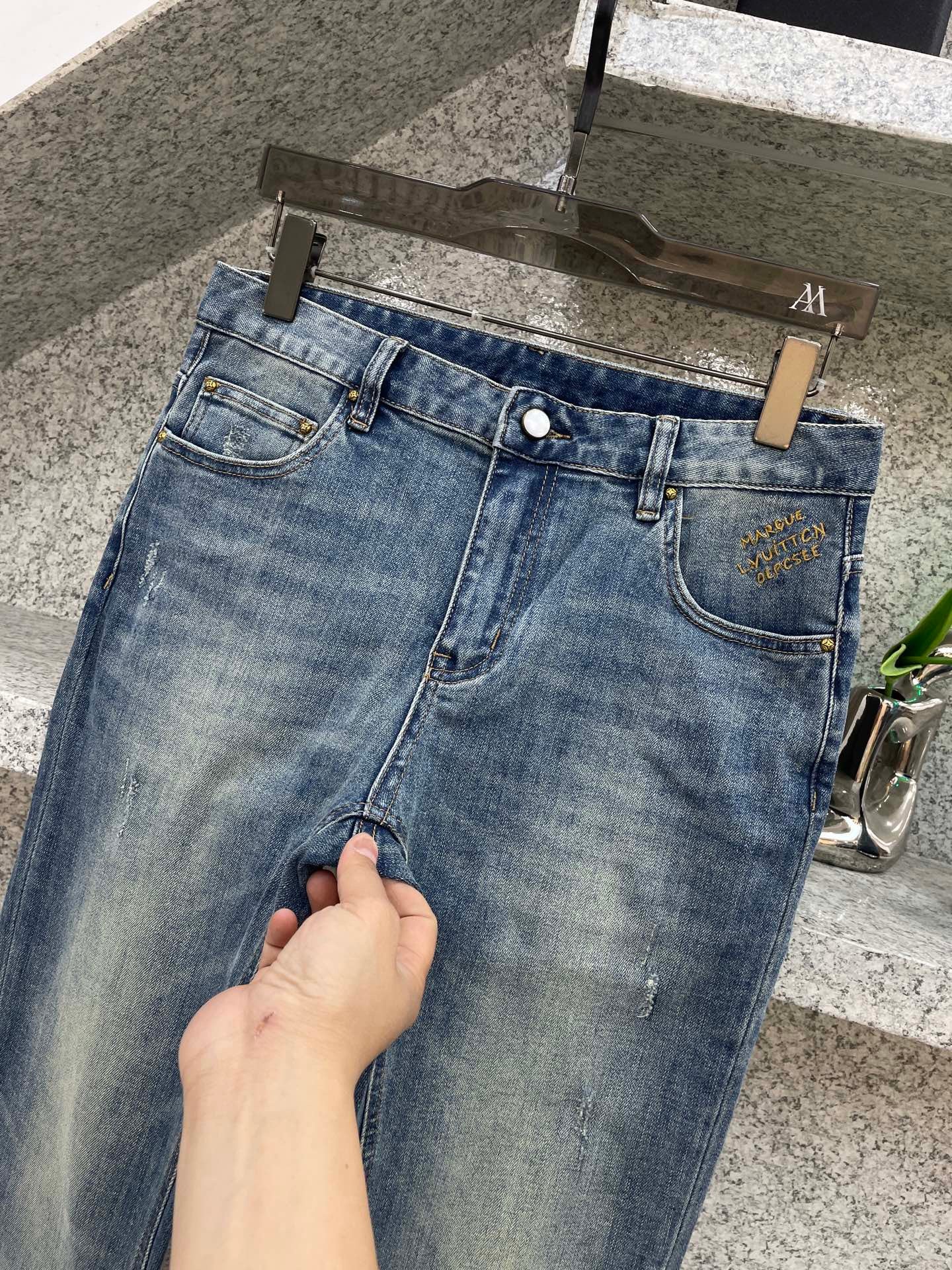 Slim straight jeans