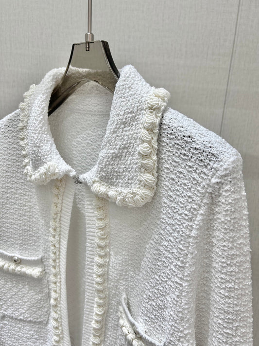 Lapel knitted cardigan